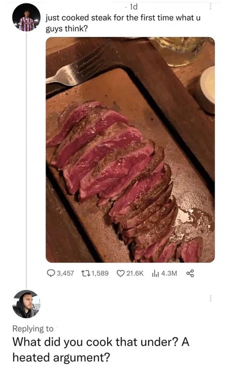 This steak is still alive - meme