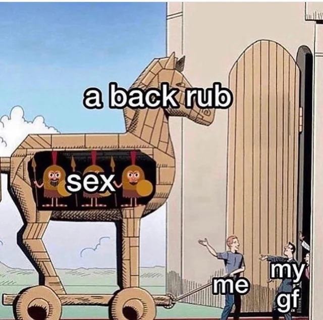 Back rub turns into something else - meme