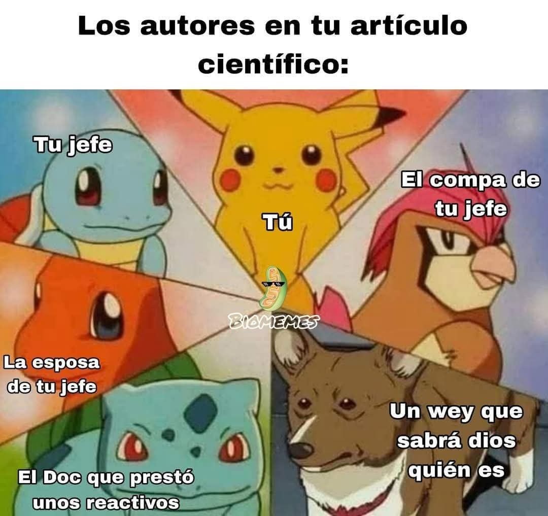 Autores del artículo científico - meme