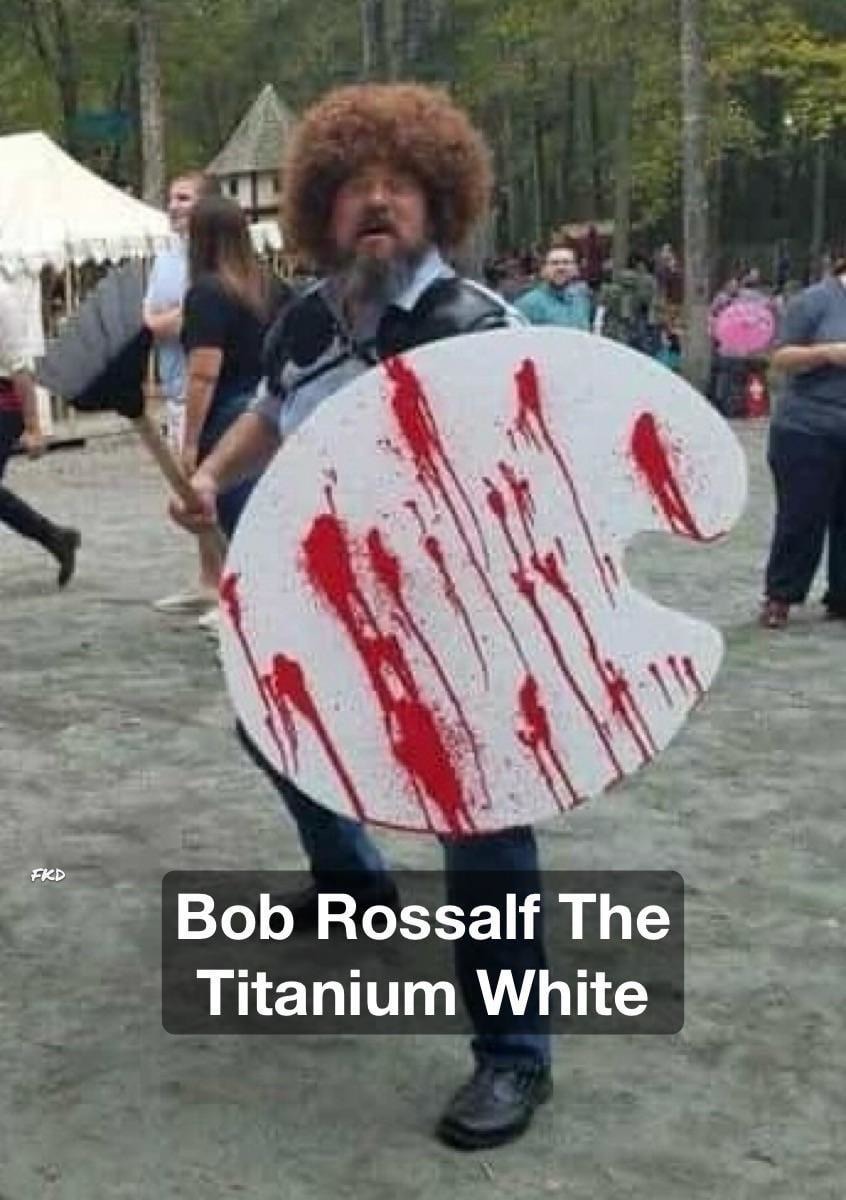 Bob Rossalf paints with Titanium White magic - meme