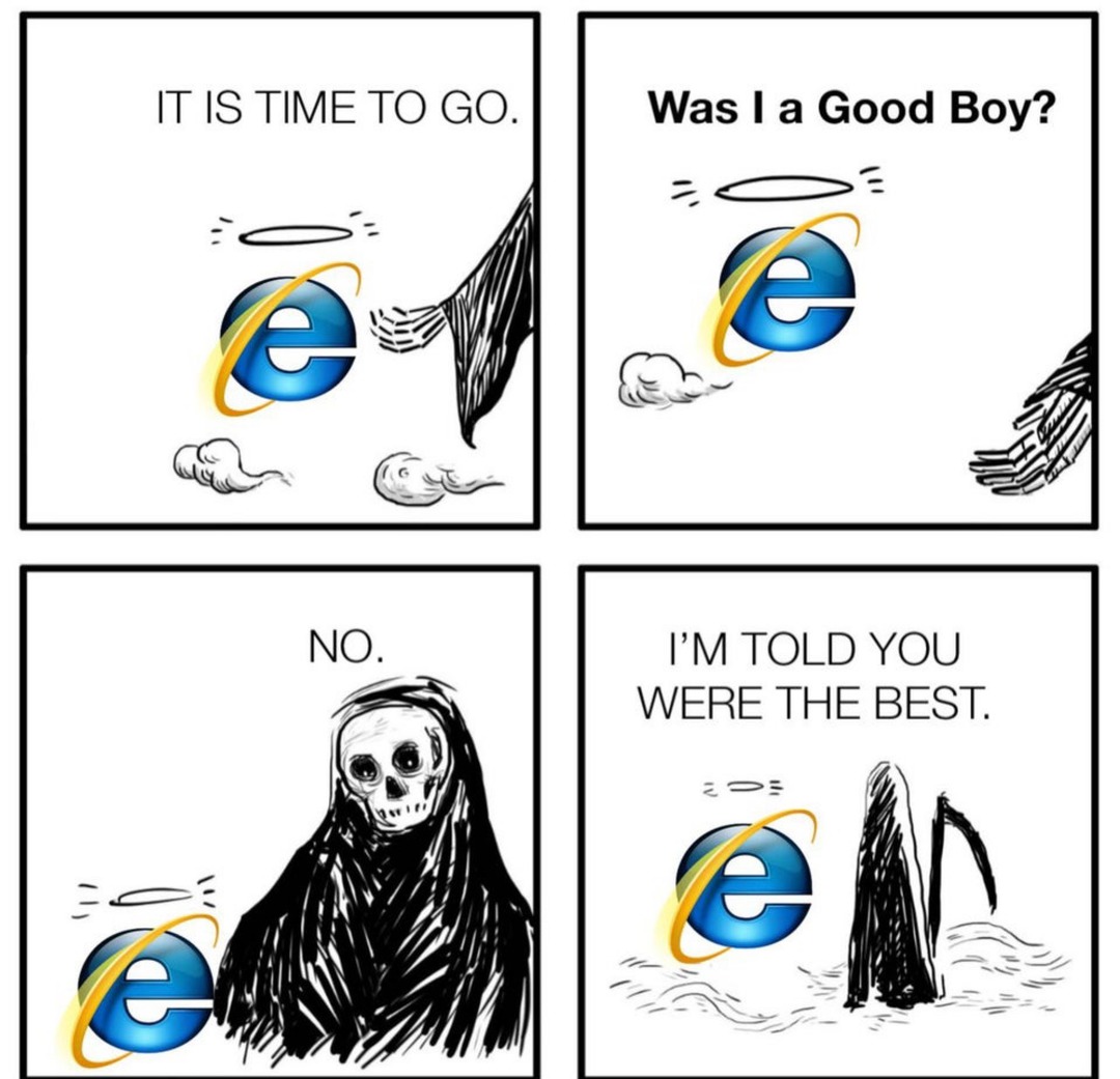 farewell internet explorer - meme