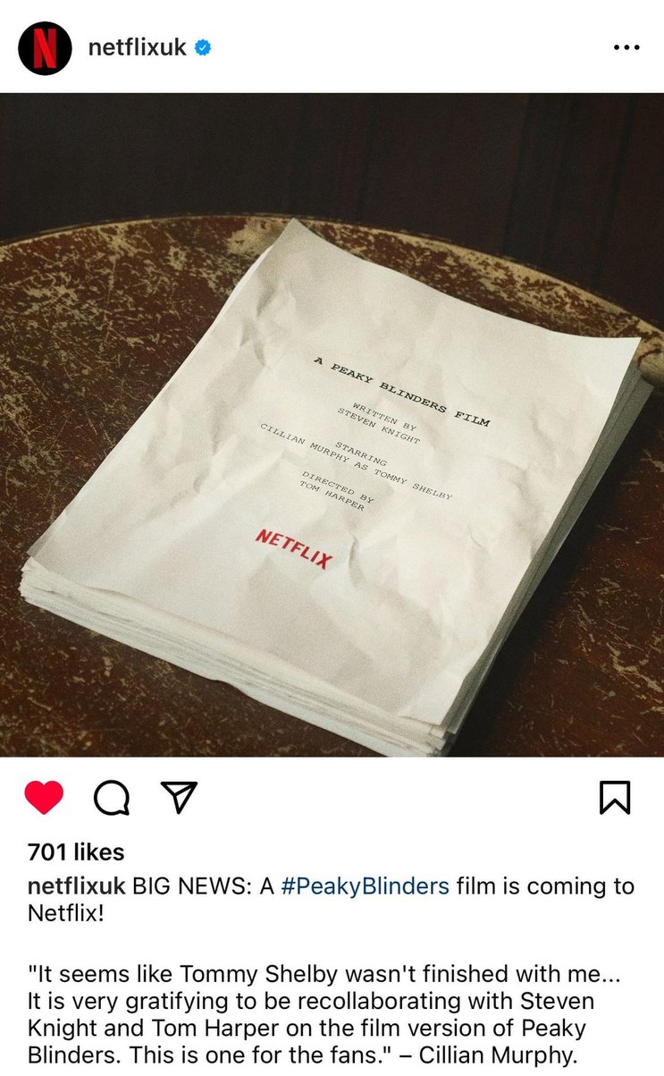 Peaky Blinders movie confirmed - meme