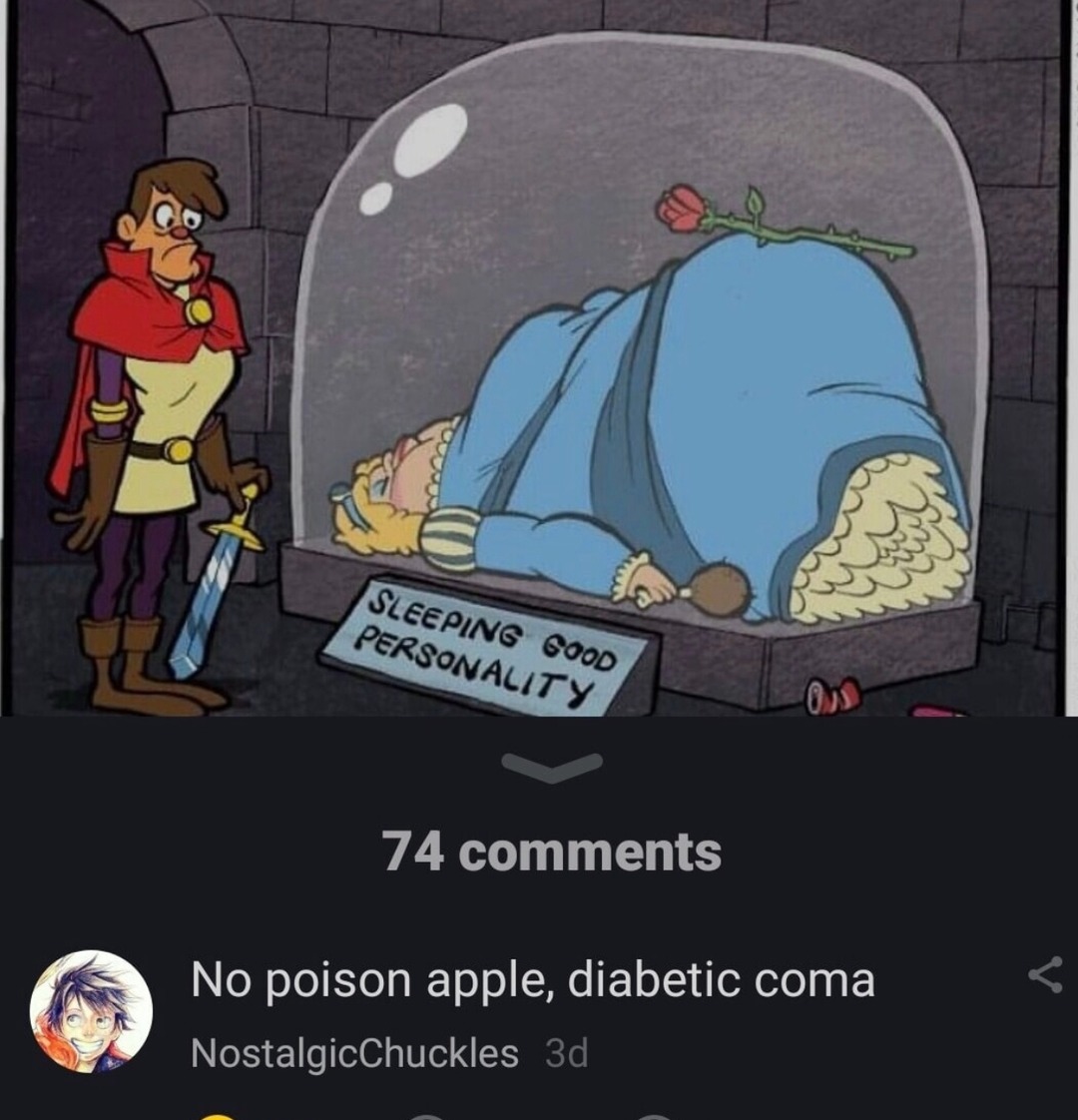 No poisoned apple here just a quiet diabetic tribute - meme