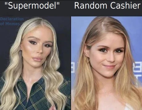 Supermodel vs random cashier - Mème par OVERKILL_BA :) Memedroid