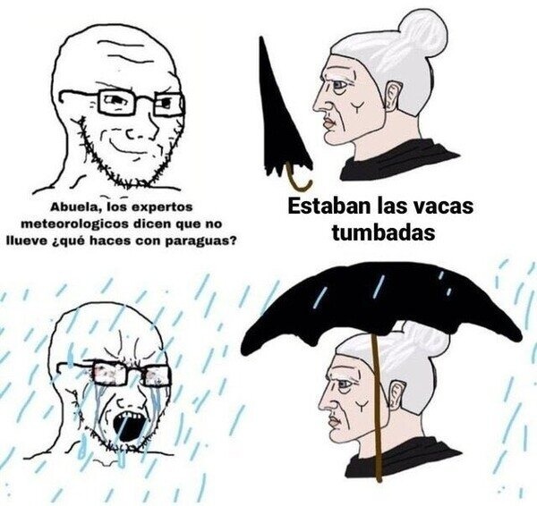 una abuela siempre sabe mejor del tiempo que el meteorologo - meme