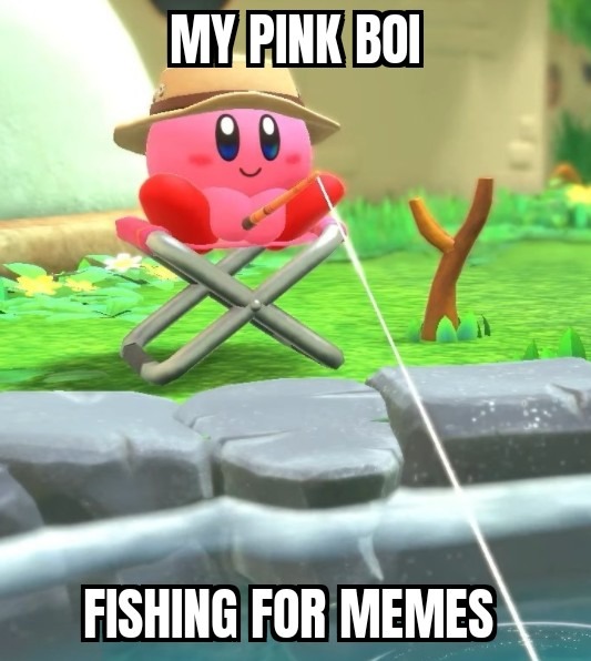 Kirby fishing - meme