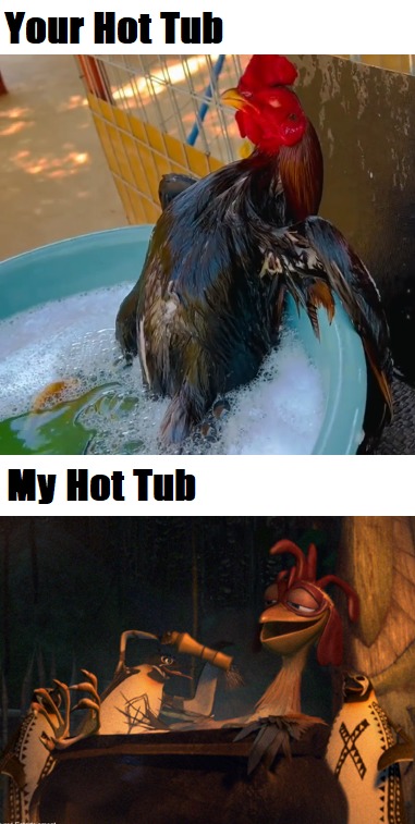 Chill in the hot tub - meme
