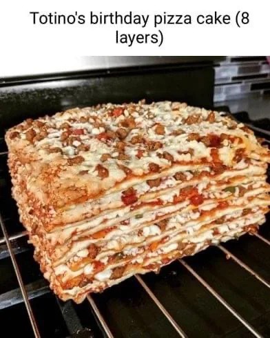 Birthday pizza cake - meme