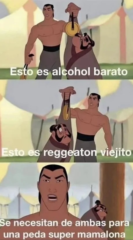 Reggaeton viejo + alcohol barato - meme