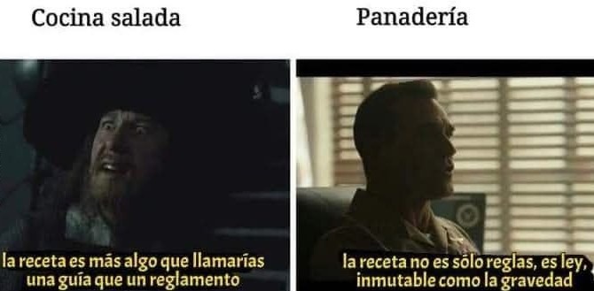 Cocina salada es freestyle la panadería es ley - meme