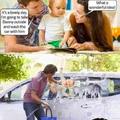Wash the baby with the car