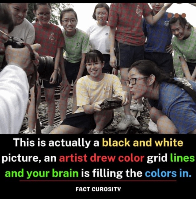 your brain added color where there is none… witchcraft - meme
