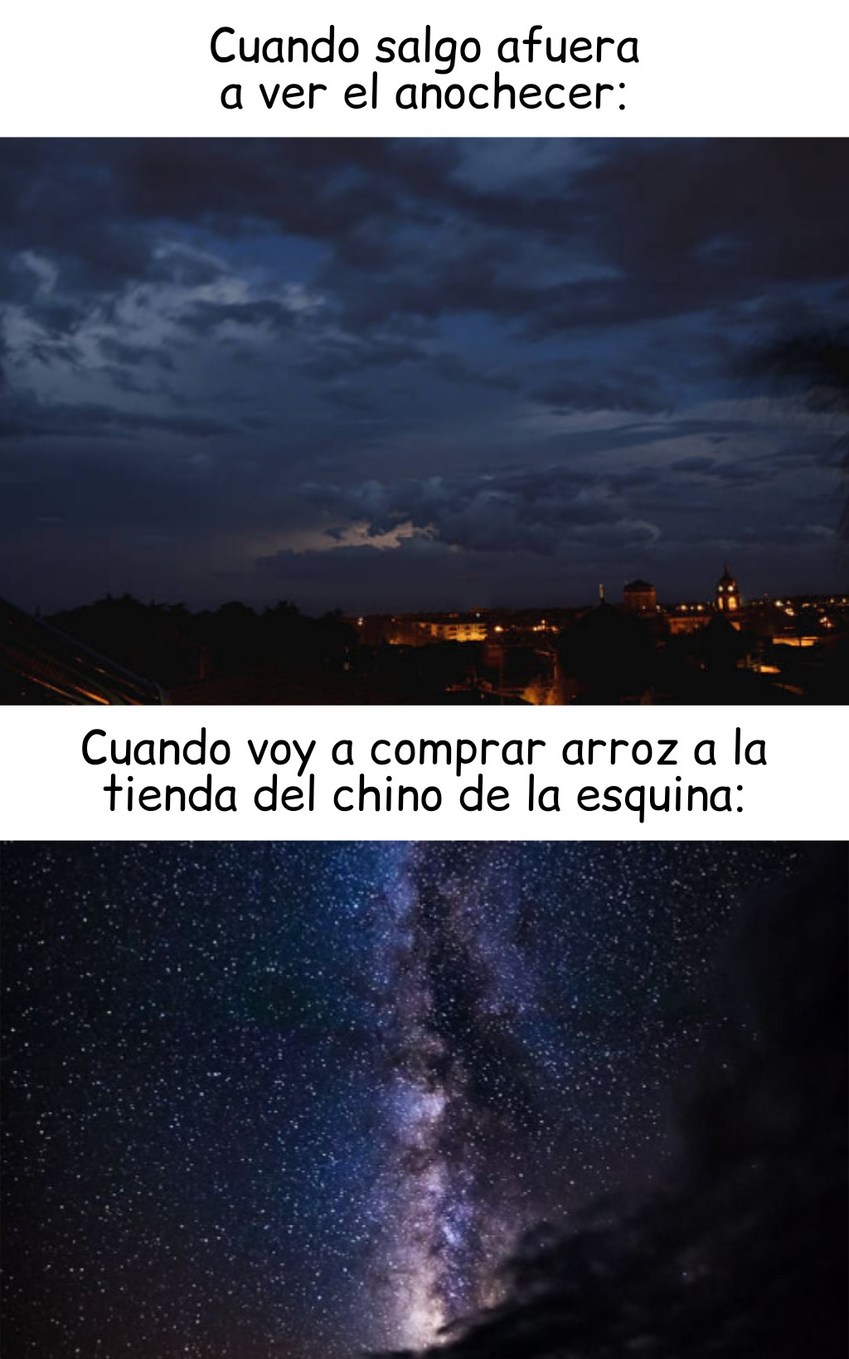 Donde se puede ver la noche así? Creo que es en Chile - meme