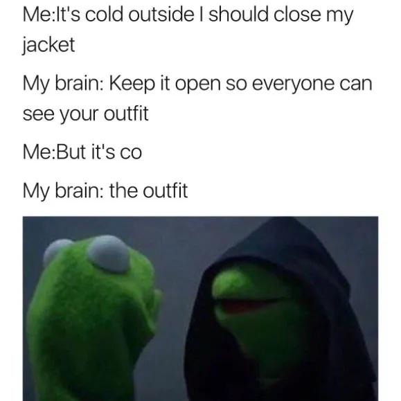 outfit vs cold - meme