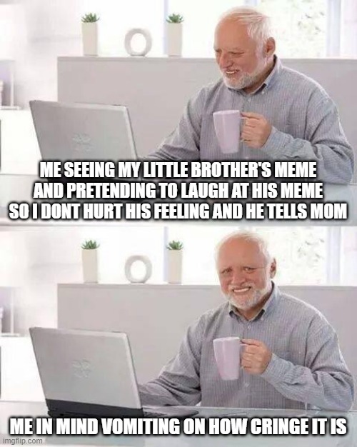 little brother cringe - meme