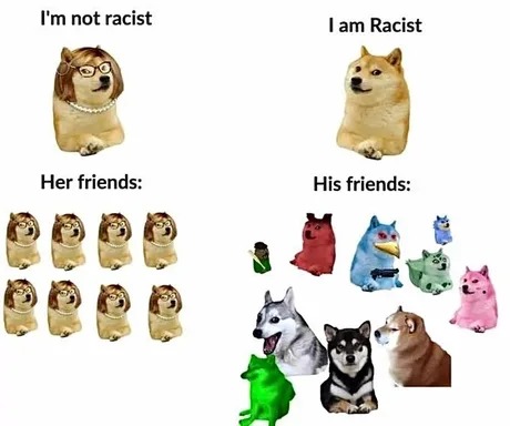 Racist friend group - meme