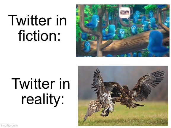 Twitter in fiction, Twitter in reality - meme