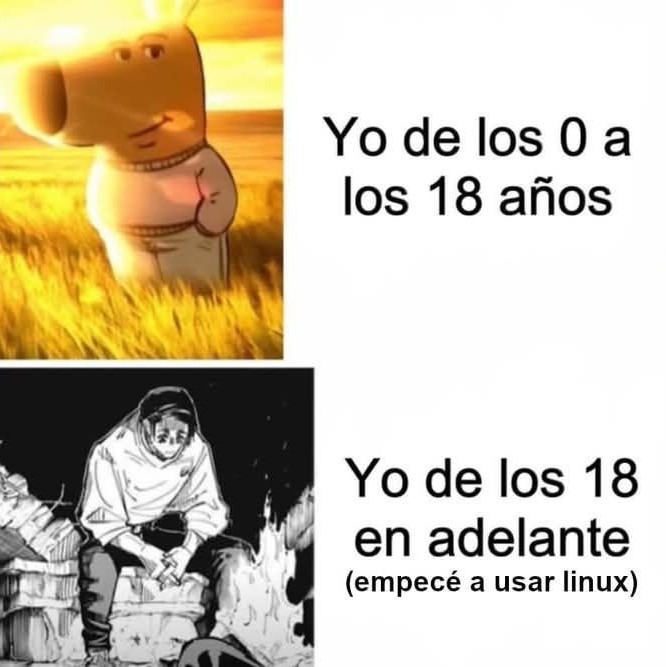 (empecé a usar Linux) - meme