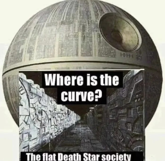 ﻿Where is the curve? The flat Death Star societv