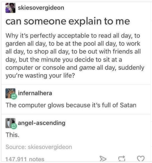 I work IT and can attest that users summon satan with their antics; my computer is unaffected - meme
