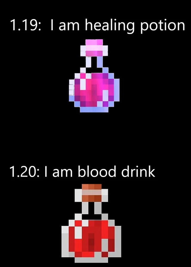 Minecraft potions - meme