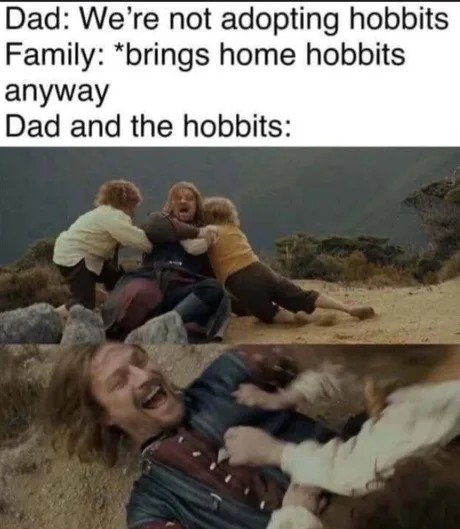 Adopting hobbits - meme