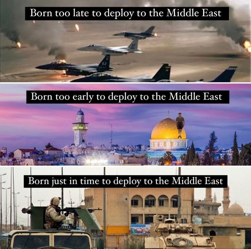 War pigs love the middle east - meme
