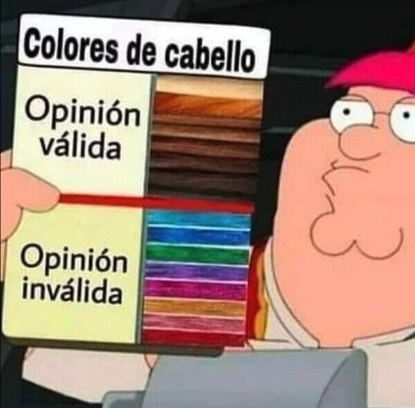 Colores de cabello y opiniones - meme