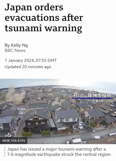 Japan with a tsunami warning - meme