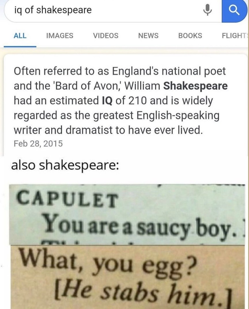 Shakespear IQ.... - meme