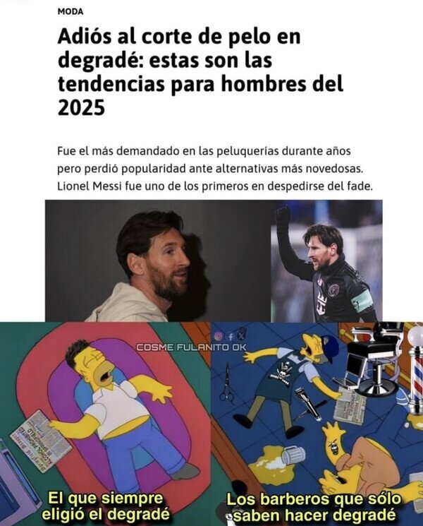 El degradado deja de estar de moda - meme