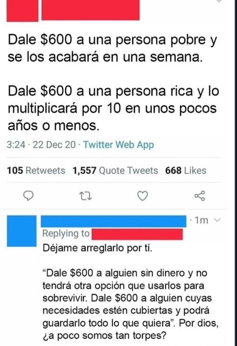 El problema no es el dinero, es no tenerlo - meme