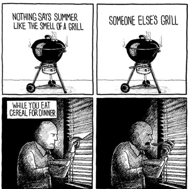 The smell of a grill - meme
