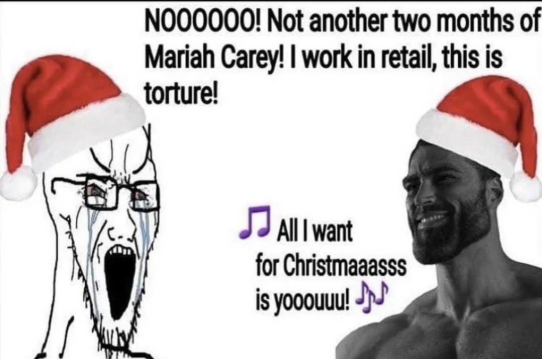 imagine not liking catchy Christmas jingles - meme