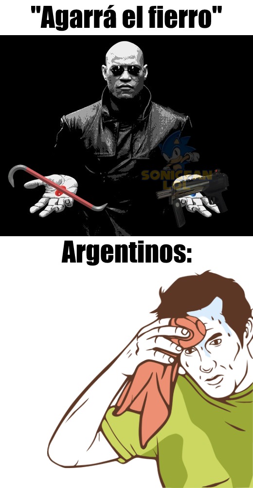 aca en argentina a veces se le dice "fierro" a un arma - meme
