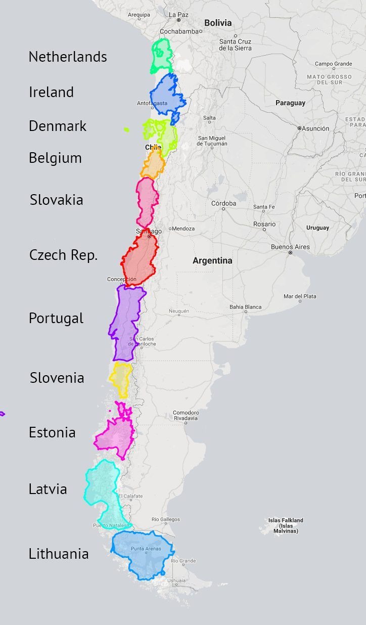 no one asked but this is how long Chile is - meme