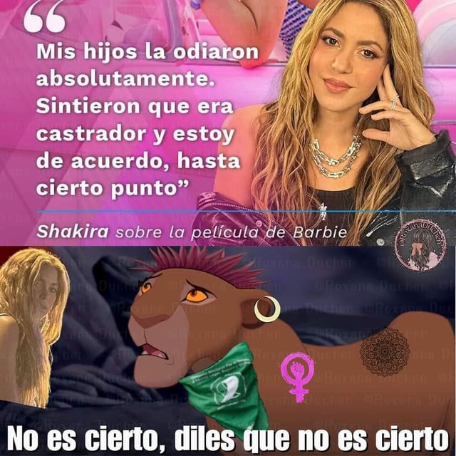 Shakira sobre barbie la película - meme
