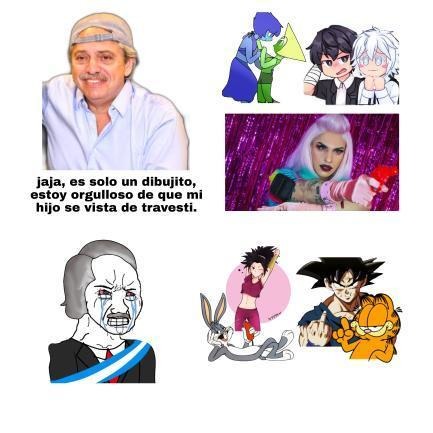 Alverso, el hipócrita que canceló dragon ball super en Cartoon Network Argentina, pero expone a su hijo en OnlyFans y gente gay a la televisión. - meme