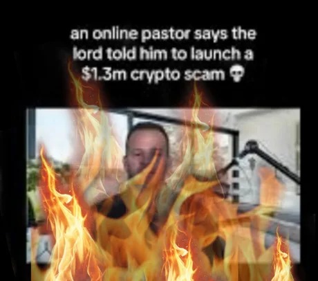 Online pastor crypto scam meme