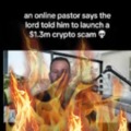 Online pastor crypto scam meme