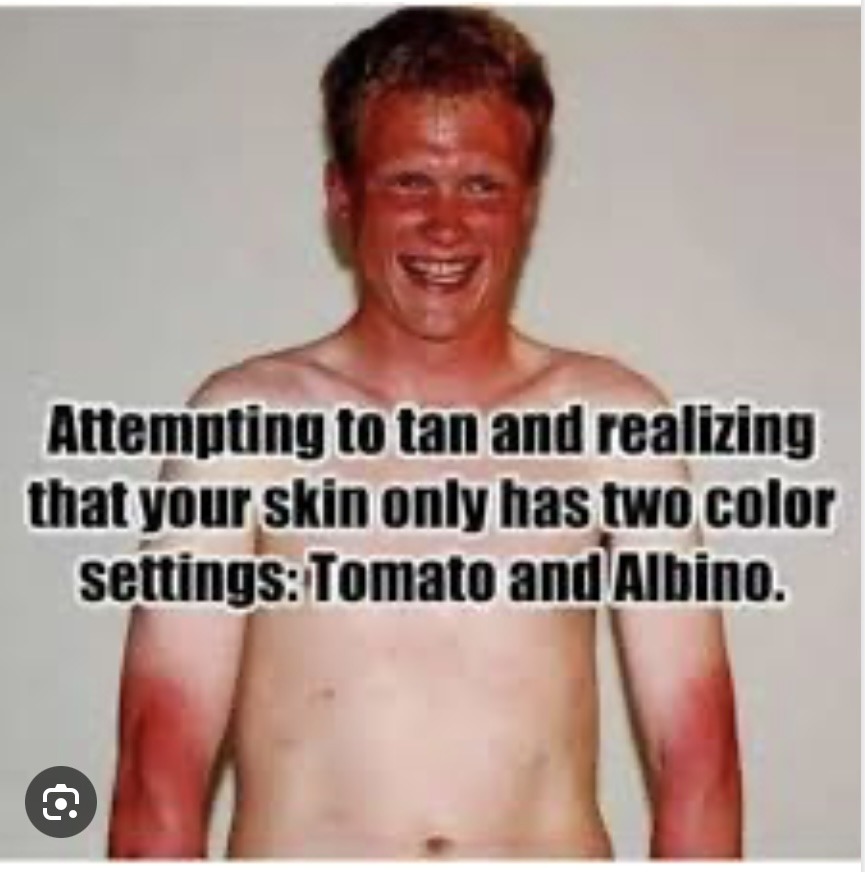 Getting a tan be like - meme