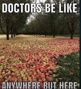 An apple a day keeps the Doctor away - meme