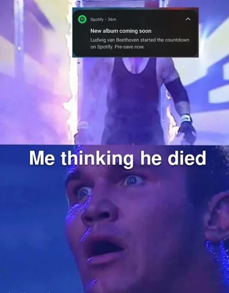 Beethoven is back in Spotify - meme