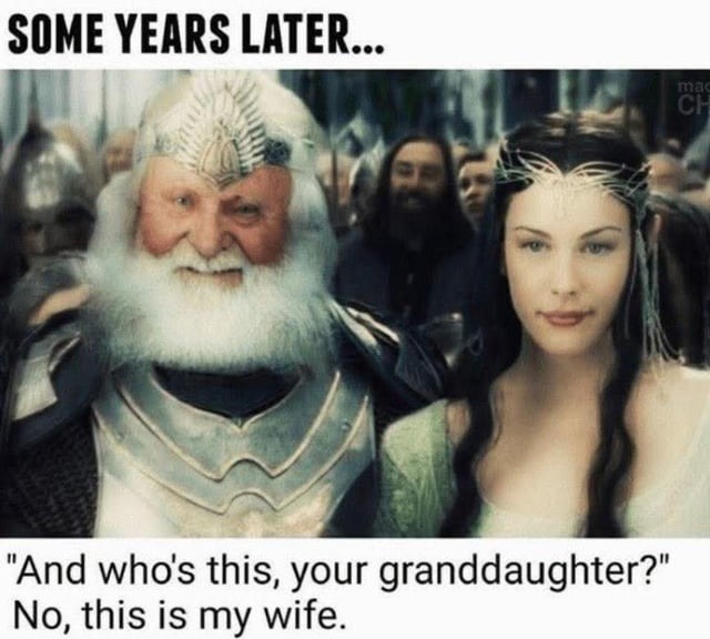 Aragorn is a gold digger - meme
