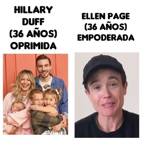 Vida de Hillary Duff o Ellen Page - meme
