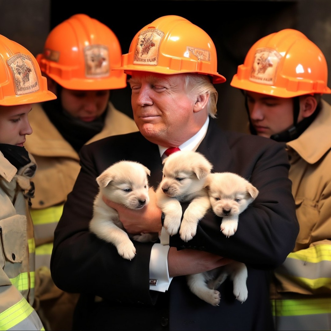 Trump loves puppies - meme