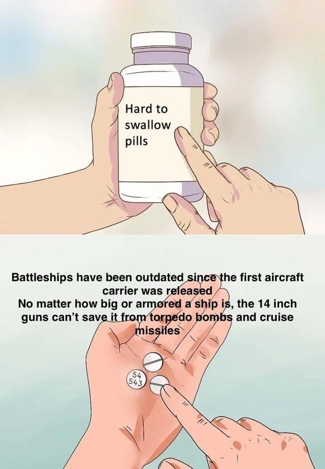 hard truth: battleships been useless since planes showed up - meme