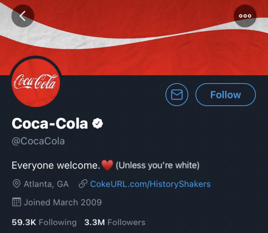 coke hates white people - meme