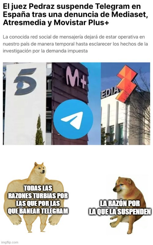 Meme de la suspensión a Telegram en España