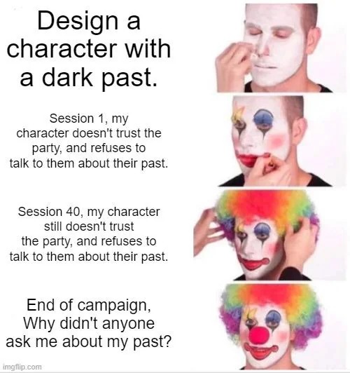 Character with a dark past - meme
